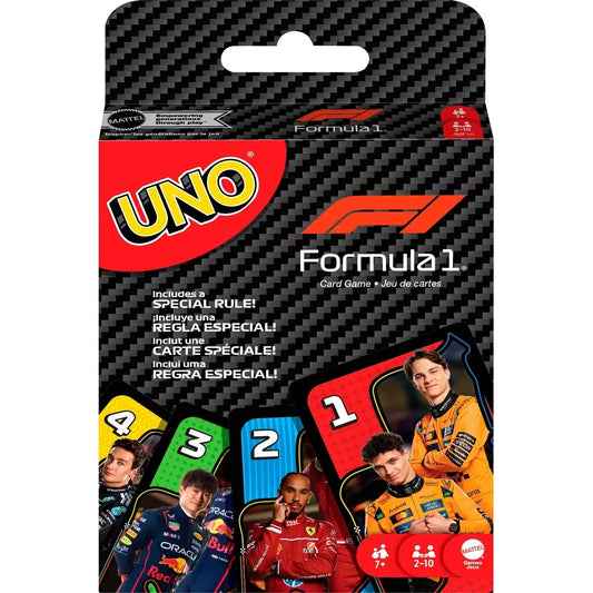 Original Mattel Games UNO F1 Formula 1 Themed Deck 112 Playing Card Game Deck Poker Board Games Christmas Gift for Kids Adults