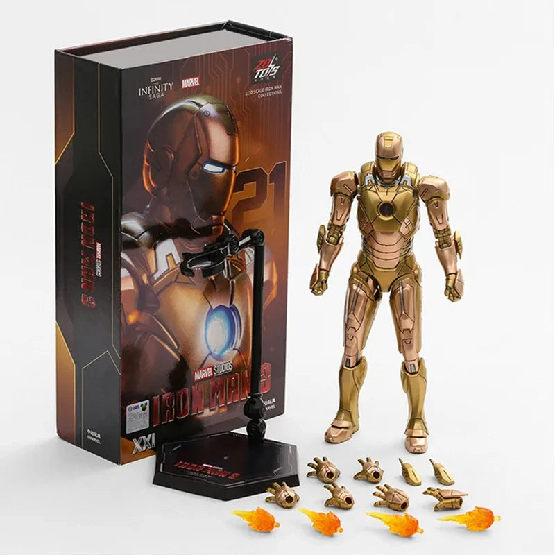 ZD Toys Iron Man Action Figure Joint Movable MK1 MK3 MK6 MK7 MK42 MK45 MK50 MK85 MK17 MK33 MK39 Adult Collection Figure Gift