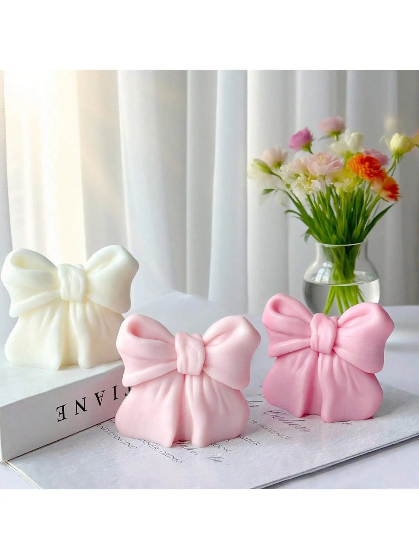 1pc Bow scented Candle, 3D Bow Design Long-Lasting Fragrance, Suitable For Home Decoration, Perfect Valentine's Day gifts