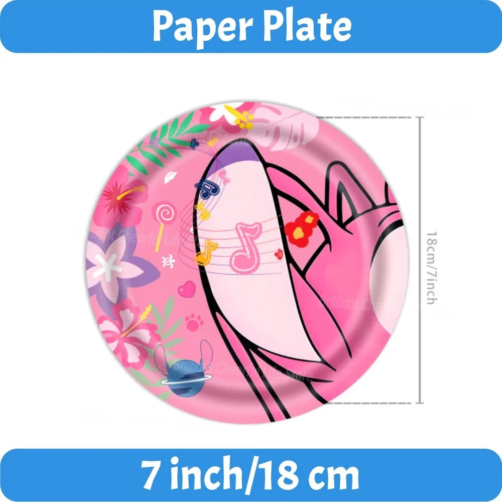 Stitch Birthday Decoration Lilo and Stitch Theme Tablecloth Paper Cup Plate Balloons Baby Shower Supplies Kids Favor