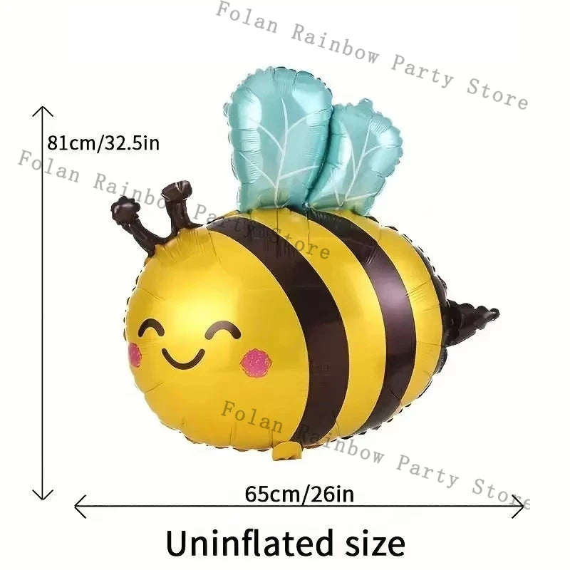 Bee Balloon and Daisy Flower Balloon Garland kit Aluminum Foil Baloon Pink Yellow Ballon for Bee Theme Birthday Party Decoration