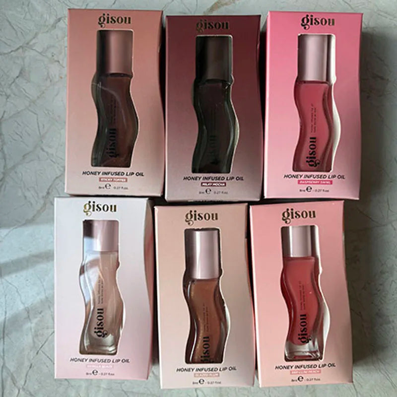 Gisou Moisturizing Glazed Plum Lip Balm Lip Oil Gloss Care Of The Lips Benetitnt For Lips Plumping Exfoliating Plumping Gloss
