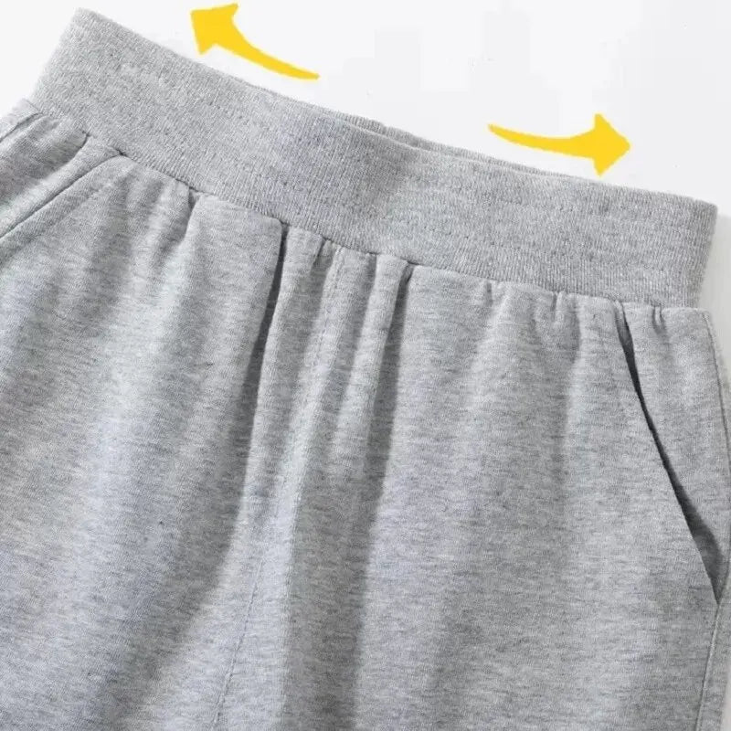 3-14years Boys Summer Shorts Solid Cotton Kids Short Sweatpants Children Elastic Waist Half Pants