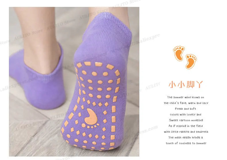 Kids Adults Anti-Slip Floor Socks Parent-Child Trampoline Cotton Breathable Socks Elasticity Sports Boys Girls Outside Children