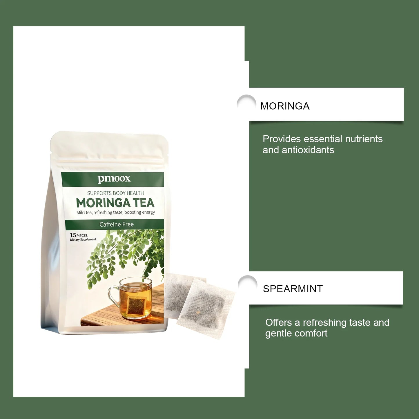 Moringa Extract Tea Plant Ingredients Individually Packaged Cross-Border Exclusive Direct Factory Sale Support OEM Customization