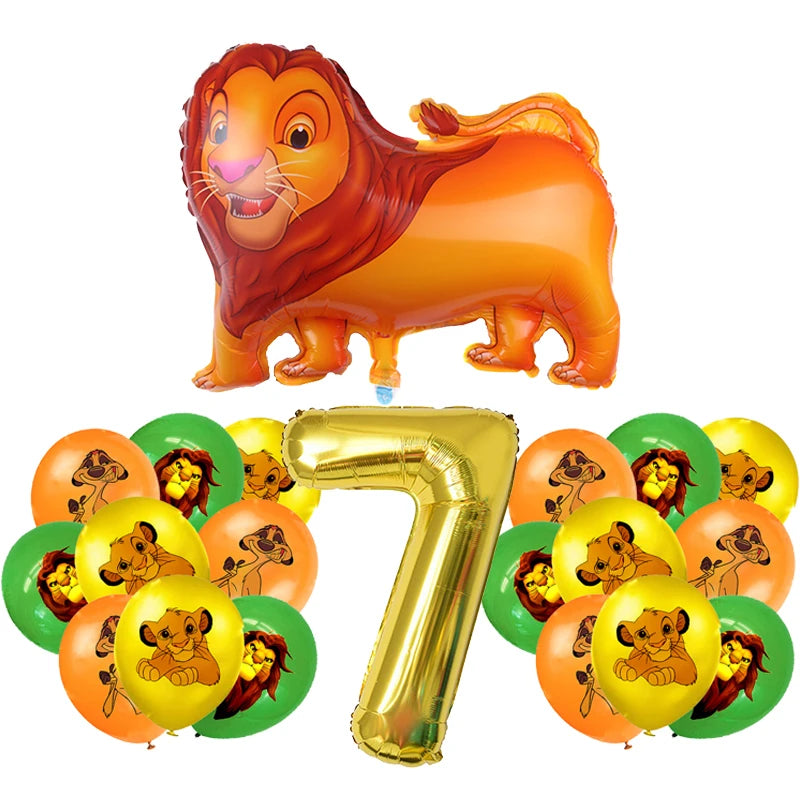Disney The Lion King Birthday Party Decoration New Plates Cups Napinks Tablecloth King Lion Birthday Balloon Party Favor Balloon