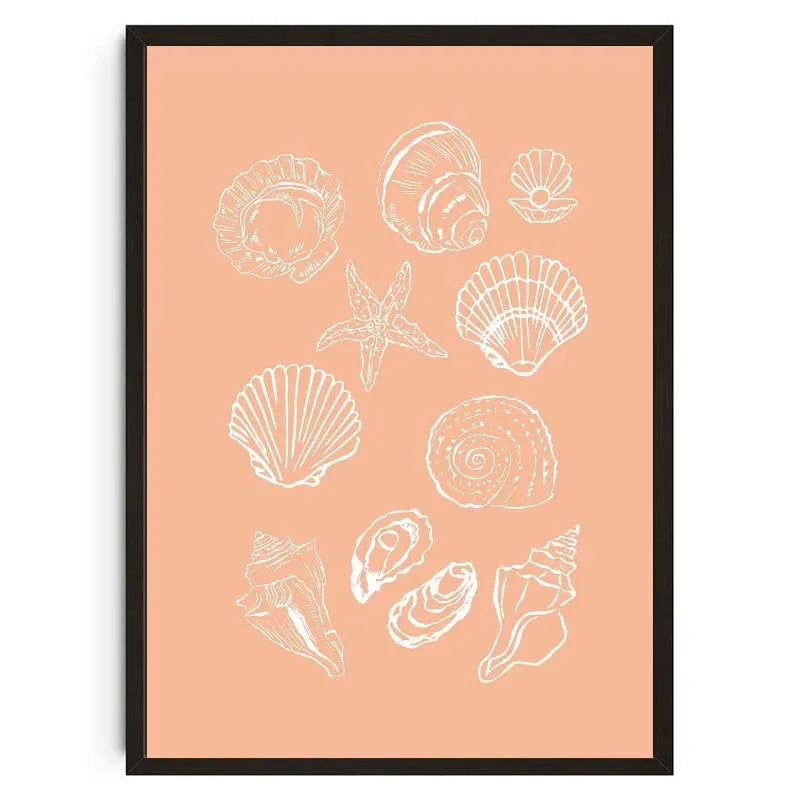 Seashells Meet Me At The Beach Poster Summer Sea Bikini Coastal Quotes Canvas Painting Trendy Wall Art Room Home Decor