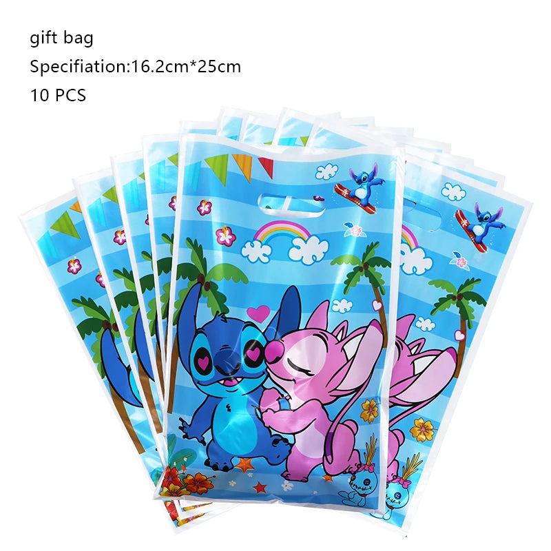 New Stitch Birthday Party Decoration Foil Latex Balloon With Pattern For Kids Event Supplies Disposable Tableware Plate Backdrop