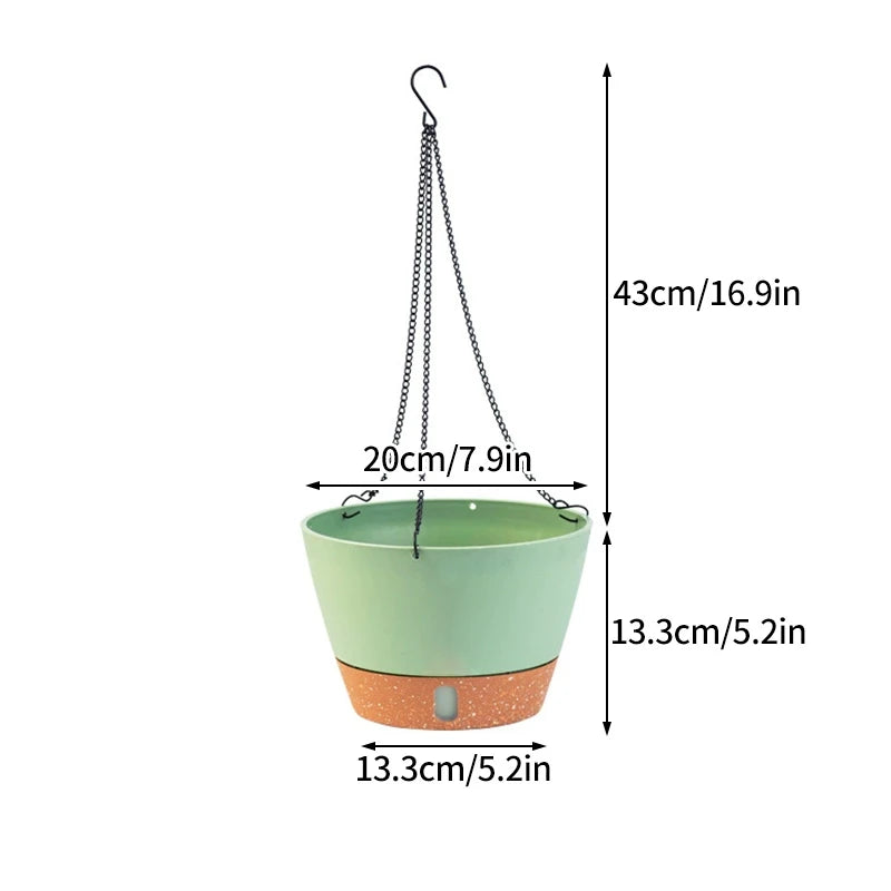 Plastic Hanging Basket Plant Pot Self-Watering Flowerpot Outdoor Plant Pot Indoor Wall Hanging Pots for plants Home Decoration