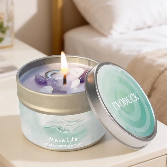 Scented Candles-3oz,Lavender&Chamomile Aroma with Healing Crystals, Great for Holiday Gifting Christmas/Halloween & Home Decor