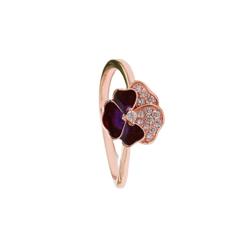 18K Rose Gold Plated 925 Originales Silver SilverLock To Love Heart Stone Wedding Luxury Ring Set For Woman Jewelry Party Gift