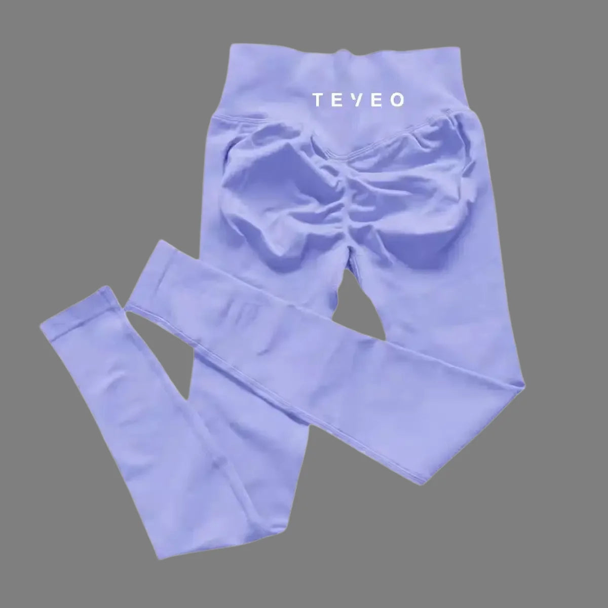 TEVEO Women's Mid-Waist Yoga Leggings with Peach-Butt Design, Feel-Like and Tight Fit, Suitable for Gym Workouts and Exercise.