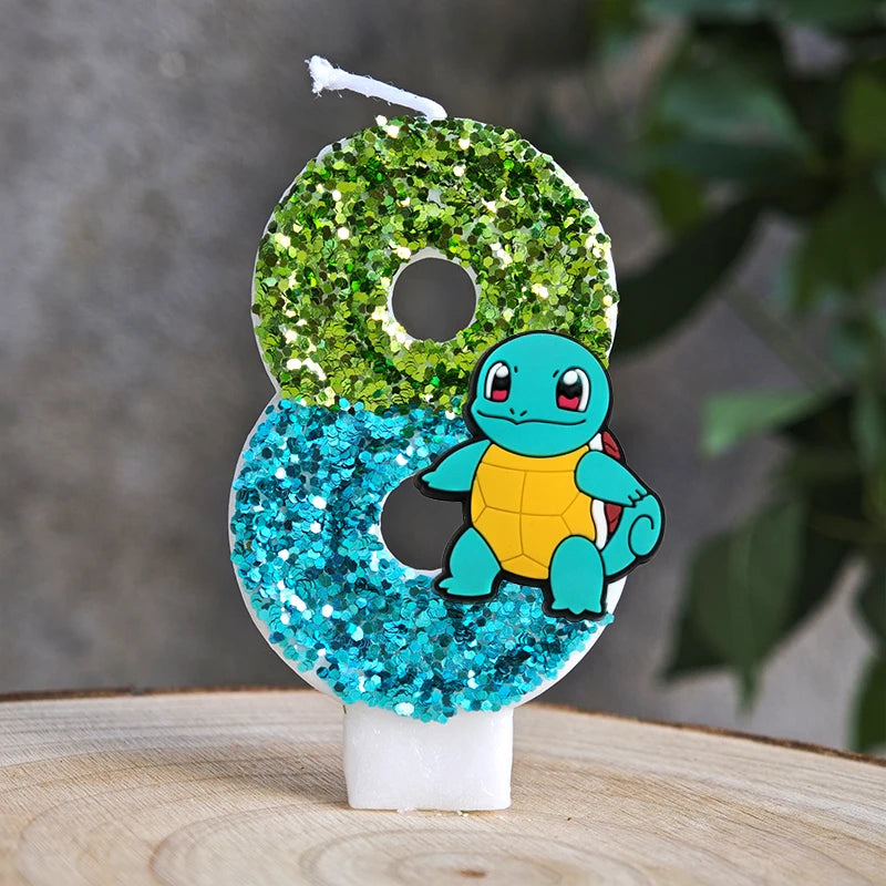 Pokemon Candle Number 0-9 Soccer Candle Pikachu Cake Decoration Boy Birthday Party for Kids Baby Shower Decor Gift