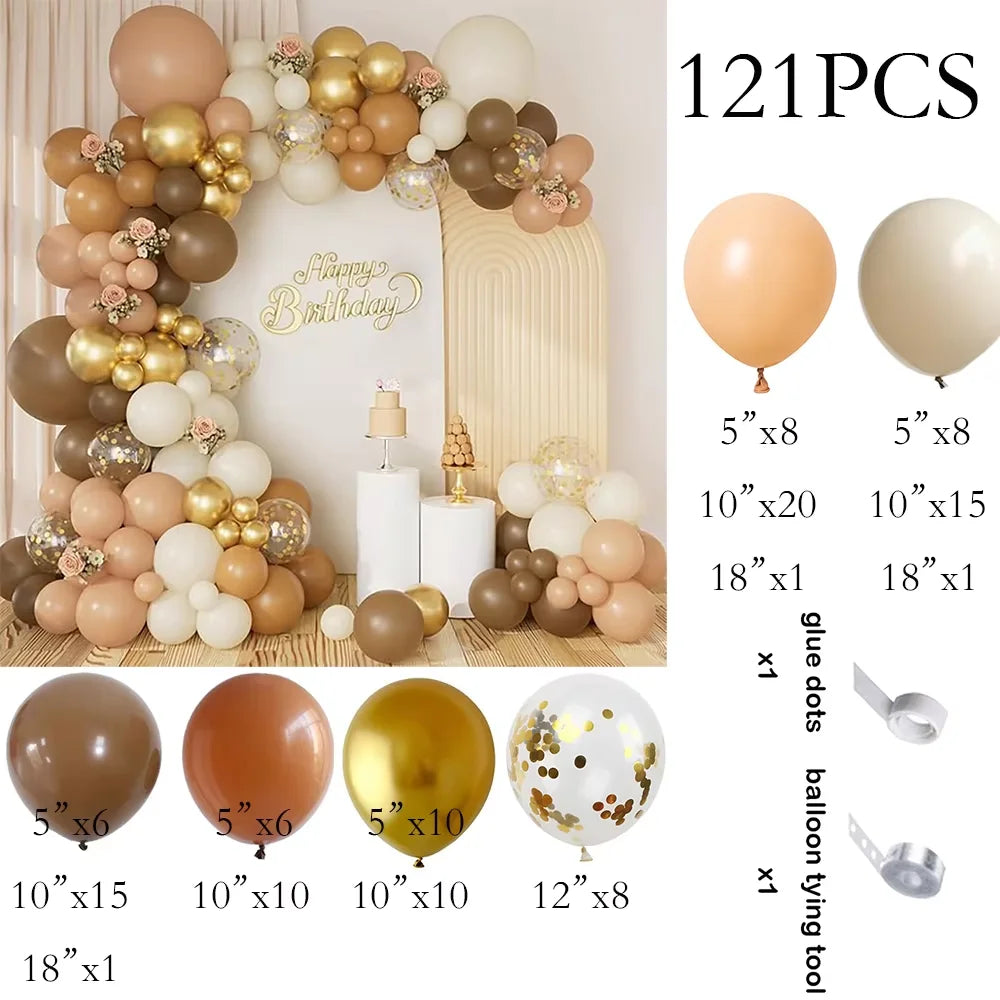 Nude White Sand Balloons Arch Kit Skin Gold Balloon Garland Kids Birthday Party Baby Shower Wedding Graduation Decoration Globos