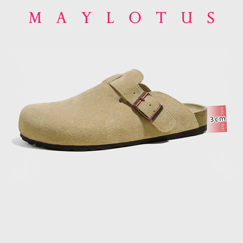 New Boston Clogs Slippers For Women Men Cork Sandals Femme Hombre Suede Mules Slides With Arch Mujer Zuecos Shoes