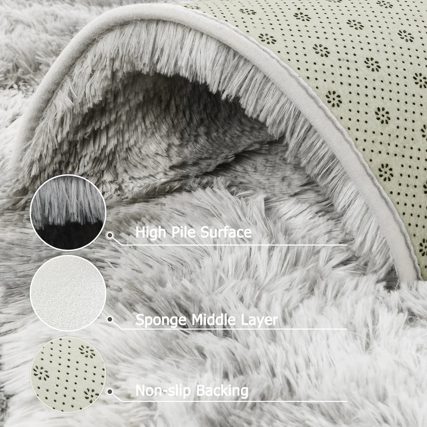 VIKAMA Soft And Fluffy Area Rug, Non-Slip Shaggy Carpet, Ideal For Bedrooms, Living Rooms, And Children's Rooms As Home Decor