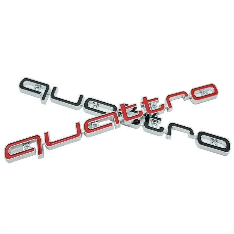 Quattro Emblem 3D ABS Car Front Grille Emblem For Audi A3 A4 A5 A6 A6L A7 A8 Q3 Q5 Q7 S3 S4 S5 RS3 RS4 RS6 Badge Accessories