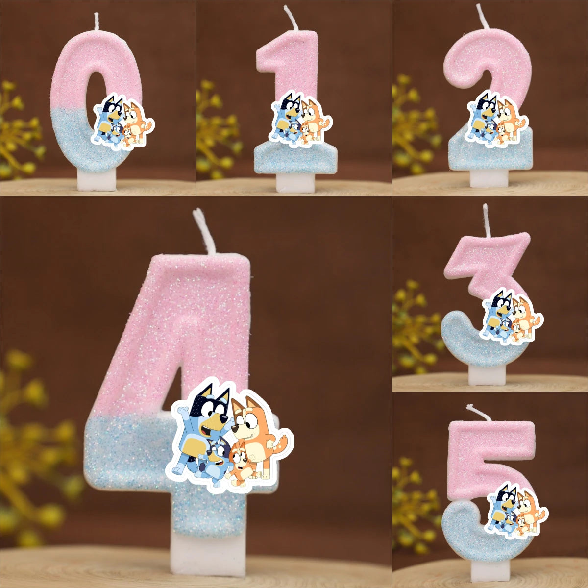 Cute Bluey Digital Dog Puppy Candle Number 0-9 Kids Birthday Cake Decoration Supplies Cartoon Anime Party Accessories Supplies