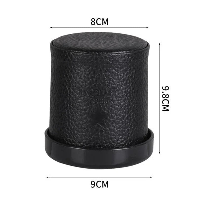 Dice Cup Set with Lid - Green/Red Felt Lined Quiet Rolling for Liars Dice/Farkle/Yahtzee, PU Leather Board Game Shaker