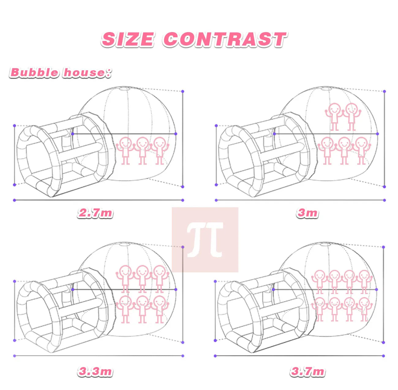Inflatable Bouncy Bubble House Kids Play with Blower Balloon Transparent PVC Outdoor Dome Tent Bouncer for Chlidren Toys