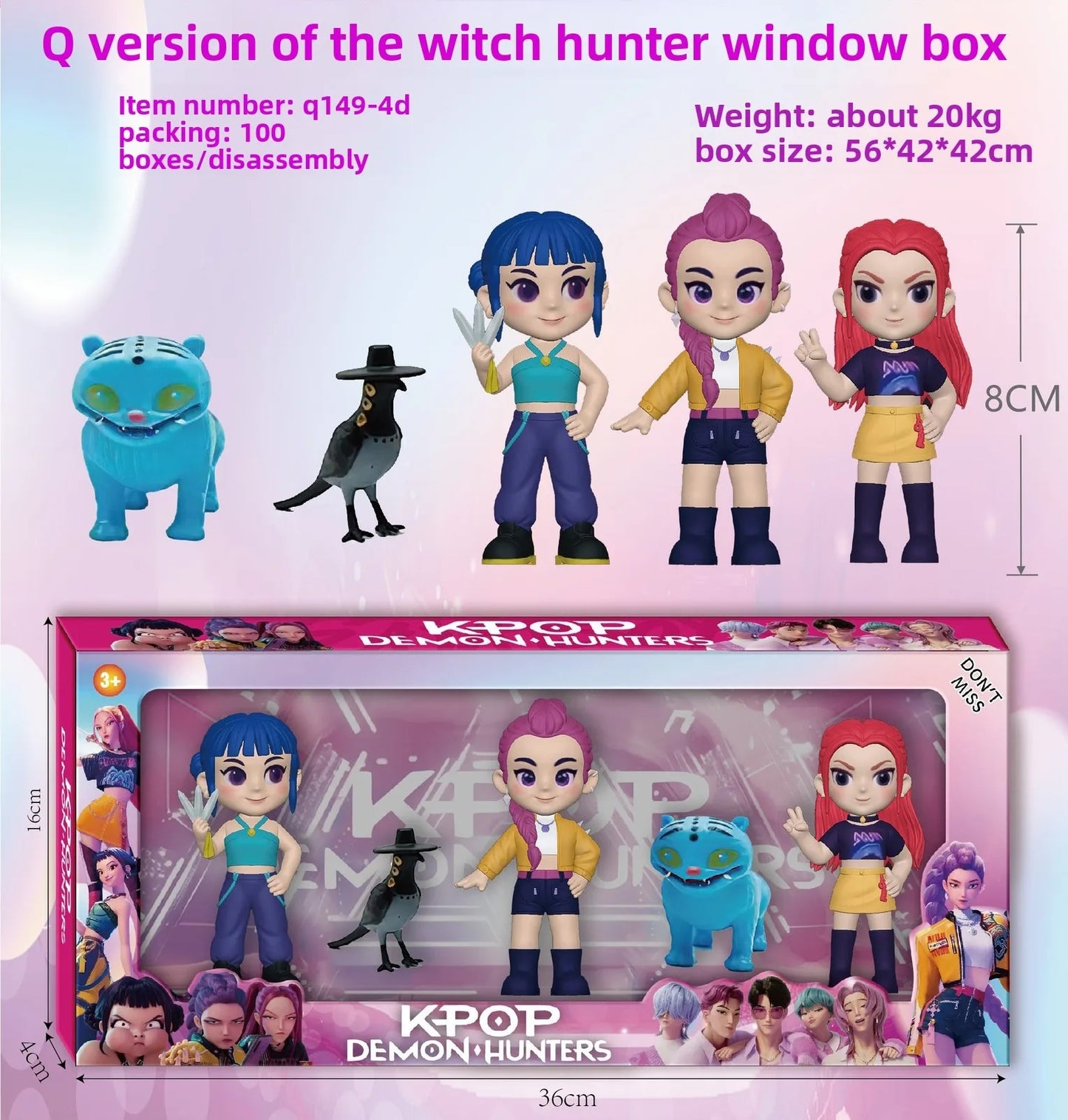 Bandai 2026 New Kpop Demon Hunters Figure Model Toy Pvc Cartoon Desk Decoration Collection Figures Model Toyfor Kid Gift