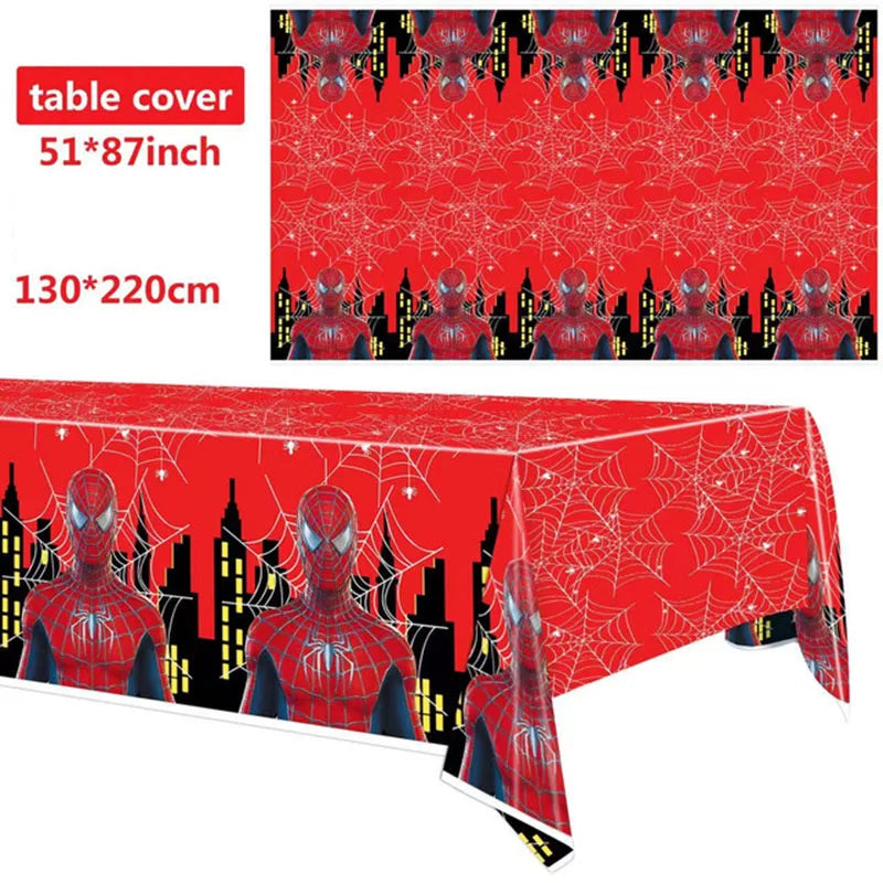 Spiderman Theme Birthday Party Decoration Blue Red SpiderMan Disposable Tableware Set Banner Balloons for Baby Shower Kids Gifts