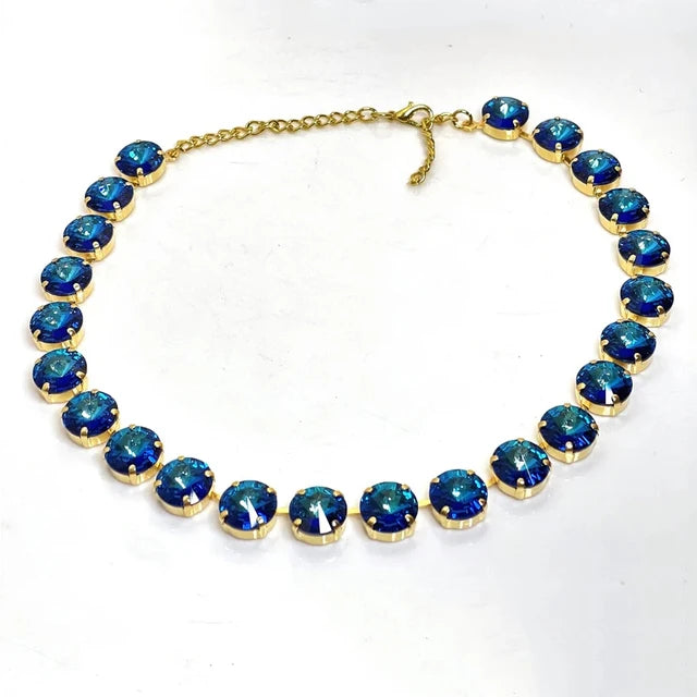 Luxury Shiny Crystal Claw Chain Necklace Multi-Color Optional Bohemian Exaggerated Clavicle Chain Big Bib Necklace Wholesale