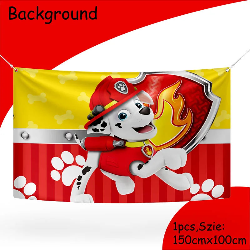 paw patrol cartoon Birthday Party Decoration  paw marshall theme Balloon Banner Cake Topper Party Supplies for Baby Show