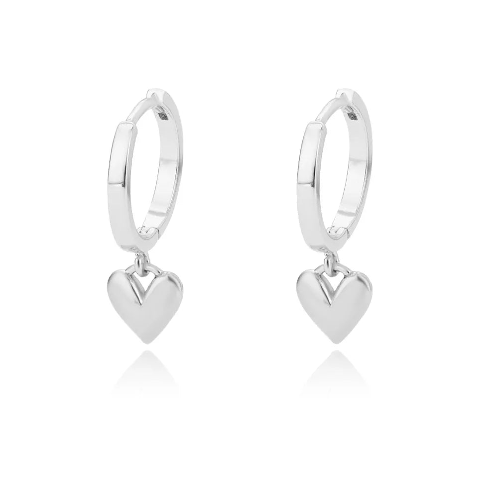 Simple Heart Drop Earrings For Women Stainless Steel Brand Fashion Ear Cuff Piercing Dangle Earring Jewelry Gifts Bijoux Femme