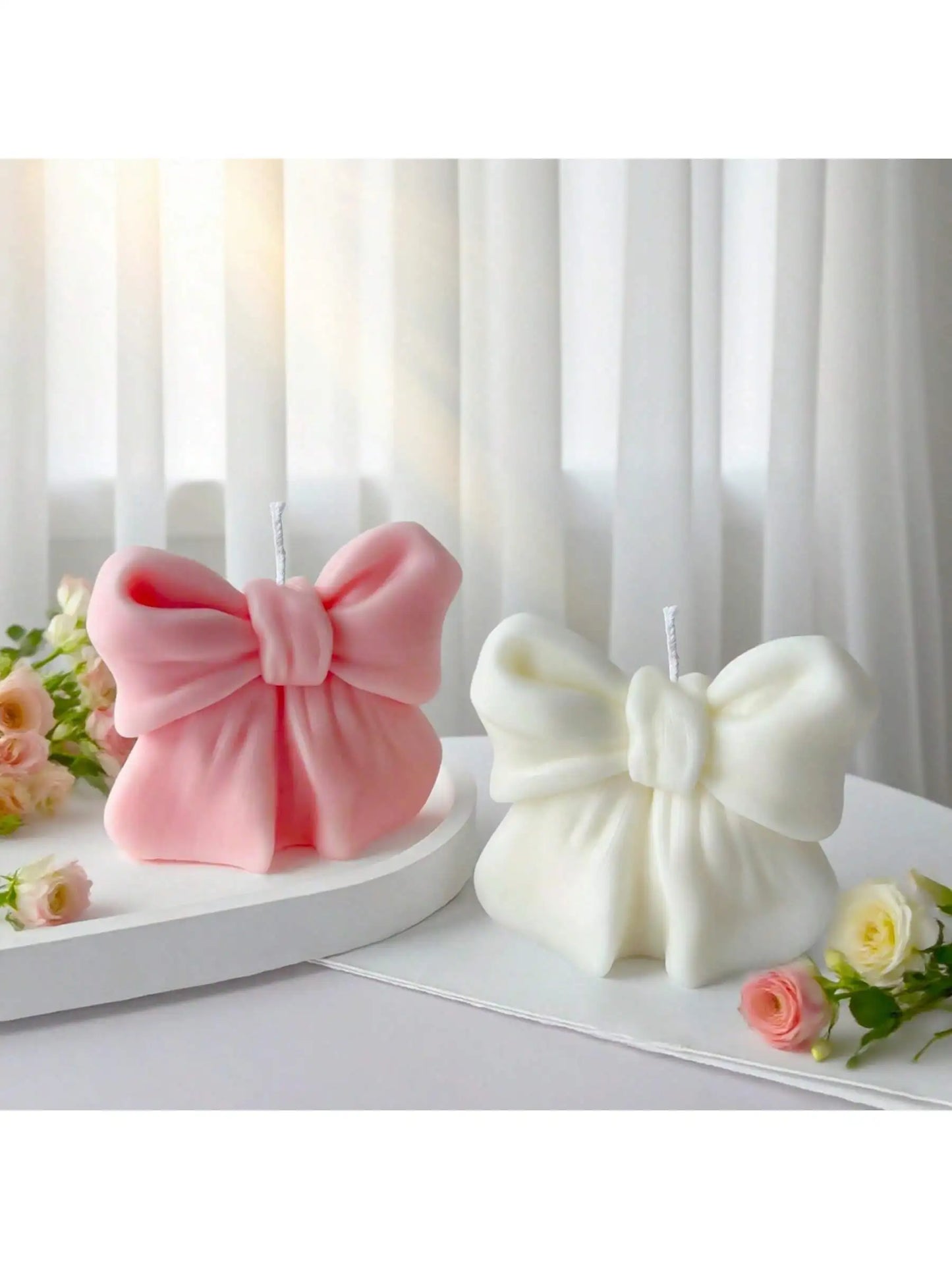1pc Bow scented Candle, 3D Bow Design Long-Lasting Fragrance, Suitable For Home Decoration, Perfect Valentine's Day gifts