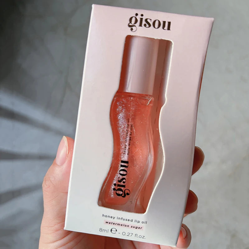 Gisou Moisturizing Glazed Plum Lip Balm Lip Oil Gloss Care Of The Lips Benetitnt For Lips Plumping Exfoliating Plumping Gloss