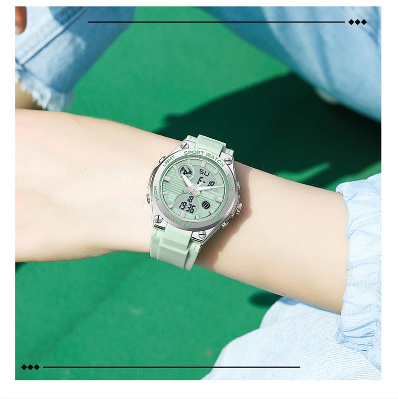 SANDA Girl Electronic Top Brand G Style LED Digital Watch Women Sport Chronograph Lady Quartz Wristwatch 50m Waterproof Female
