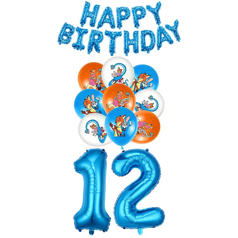 Disney Zootopia Birthday Party Decorations Supplies Judy Nick Tableware Tablecloth Balloon Zootropolis‌ Happy Birthday Plate Kit