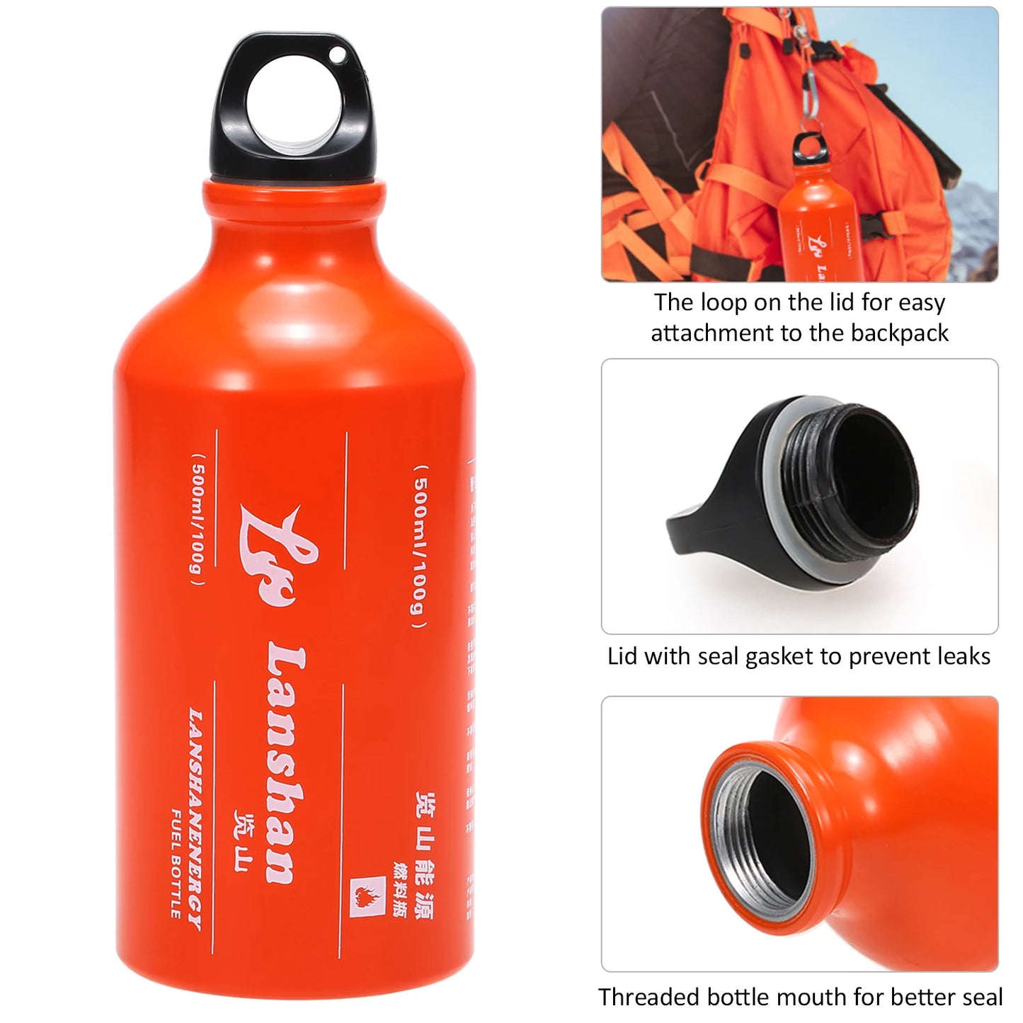 Lixada Outdoor Camping Multi Fuel Oil Stove with 500ml Gasoline Fuel Bottle and 9-Plate Camp Stove Windscreen Windshield