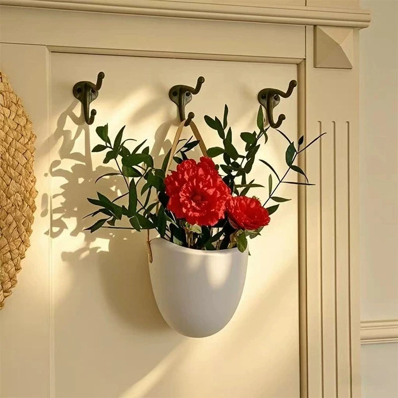 Creative Wall White Mounted Flowerpot Serie Succulent Flowerpot Flower Basket Flower Arrangement Decoration Garden Decoration