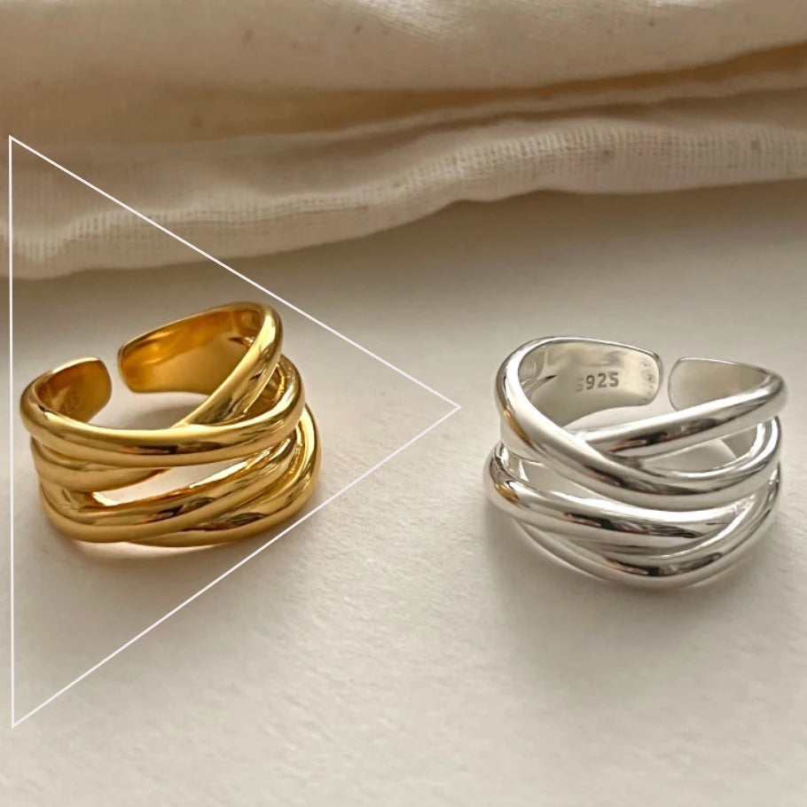 VENTFILLE 925 Sterling Silver Irregular Ring for Women Geometry Versatile Minimalism  Accessories Jewelry Gift Dropshipping