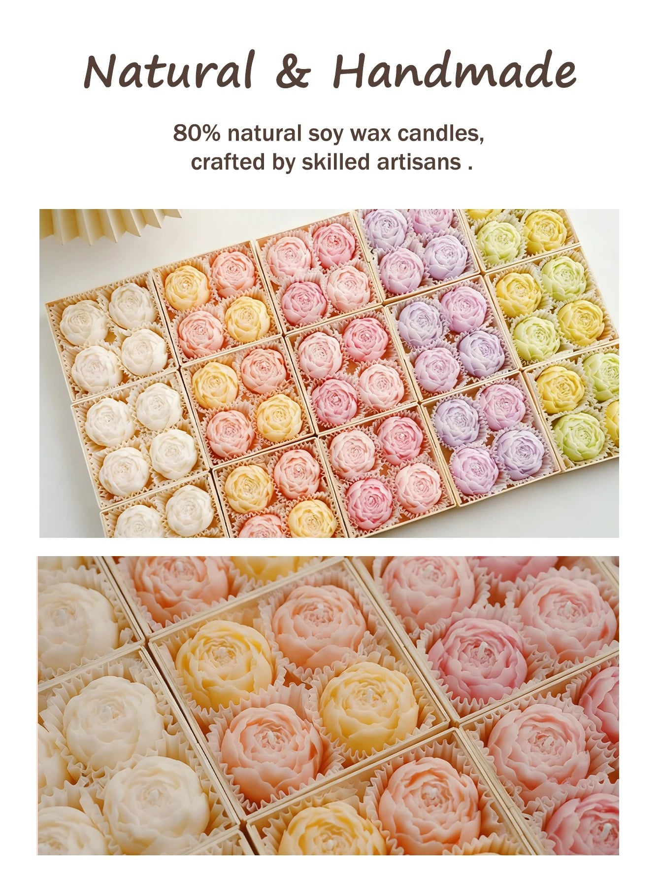 4-Pack Rose Scented Candle Gift Set ,Handmade, Elegant Room Decor, Gifts for women(Birthday/Valentine's Day/Wedding/Anniversary)
