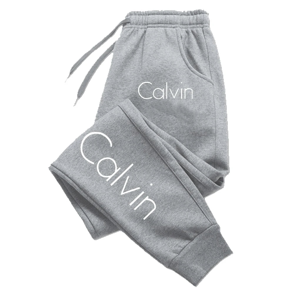Casual Printed Sports Running Trousers Men Women Autumn Drawstring Long Pants Fitness Solid Sweatpants Unisex Gym Wear