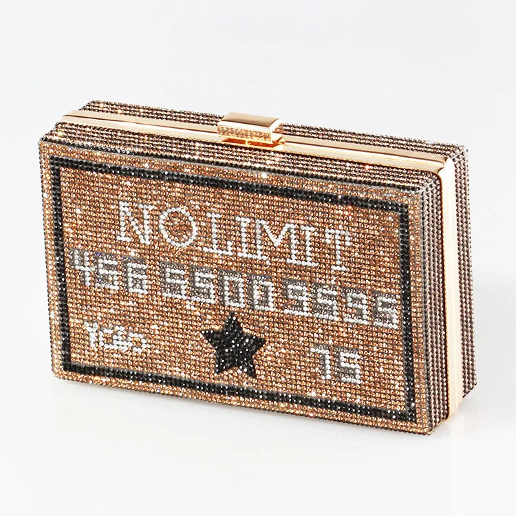 Fashion Bling Rhinestone Crystal Clutches Wedding Evening Bags Creative Tape Shaped Luxury Diamond Women Clutch Money Purse
