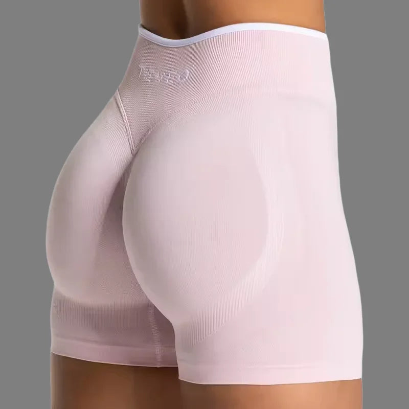 TEVEO Women's Color Block Yoga Shorts - Butt-lifting, Breathable, High-elasticity, Gym Workout & Running Shorts