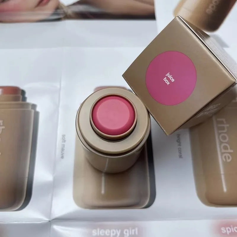 Makeup Cheek Blush Cream Blusher Stick Lip Gloss Phone Case For iPhone 16 17 Ribbon SALTY TAN Raspberry Espresso Lipstick INS