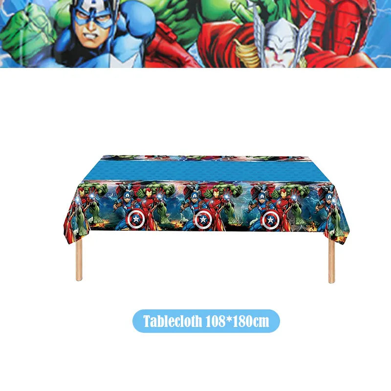 Happy Marvel Theme Avengers Birthday Decoration Set Cups Plates Tablecloth Masks Superhero Balloons Party Supplies Favors Gifts