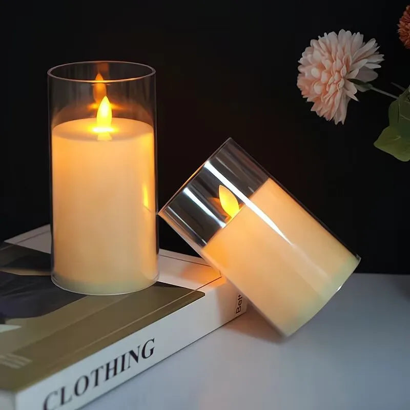 led rocking simulation glass electronic candle light Christmas wedding birthday romantic atmosphere candle decoration