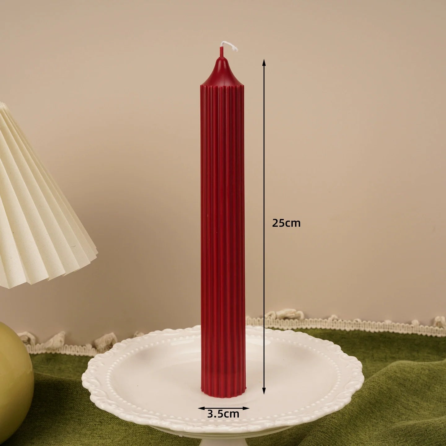 Ribbed Pillar Candles Handmade Soy Wax Modern Candles Aesthetic Retro Textured Pillars for Housewarming Gift Table Decor