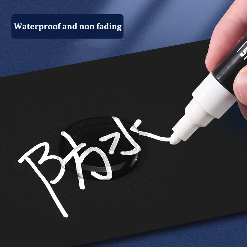 UNI Posca White Waterproof Permanent Acrylic Marker Pens Marcadores Non-fading POP Poster Pen Graffiti Advertisement Paint Pens