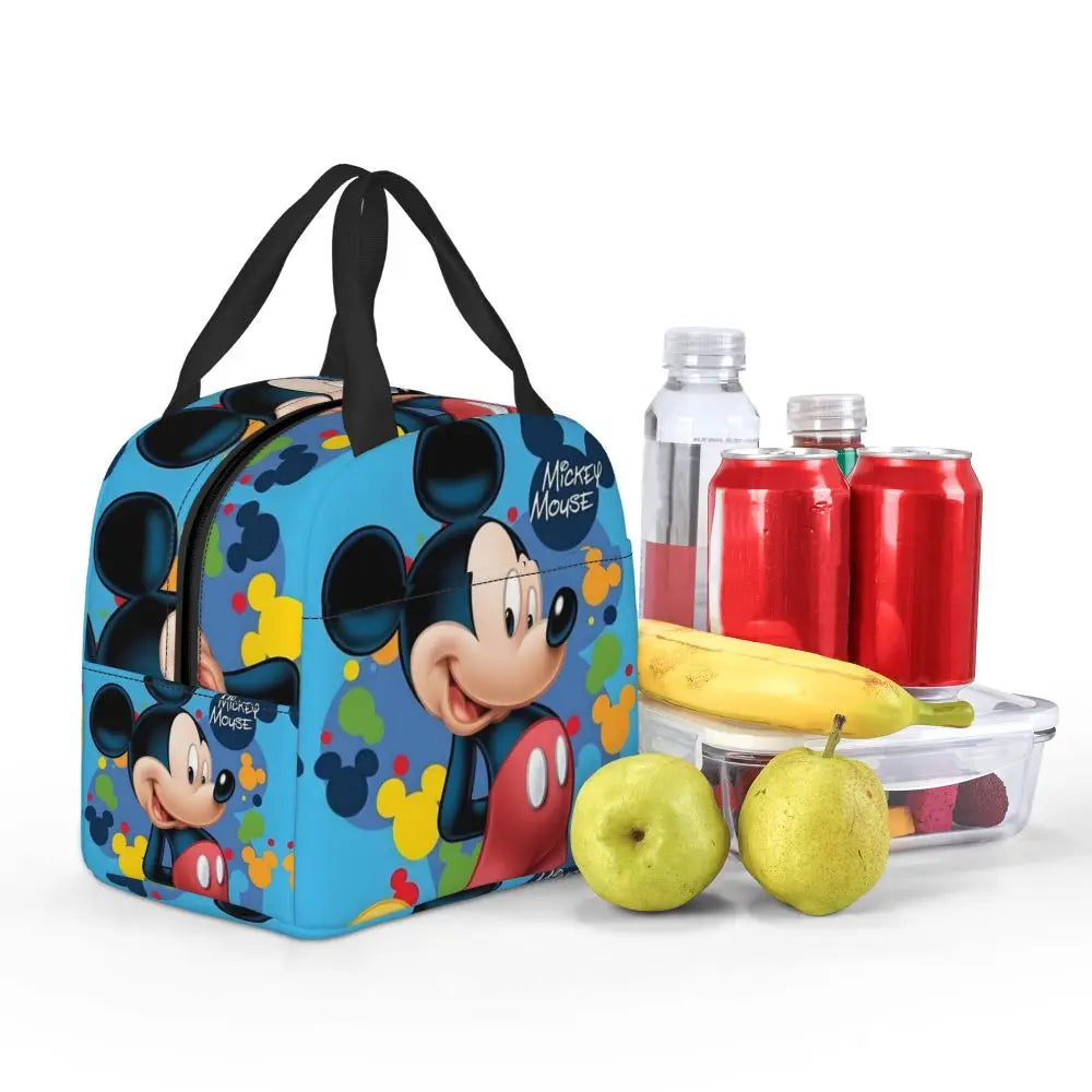 Custom Mickey Pink Minnie Mouse Lunch Bag Women Creative Design Cooler Warm Insulated Lunch Box for Kids School