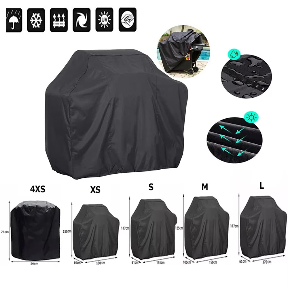 8 Size BBQ Cover Outdoor Dust Waterproof Weber Heavy Duty Grill Cover Rain Protective Outdoor Barbecue Cover Round
