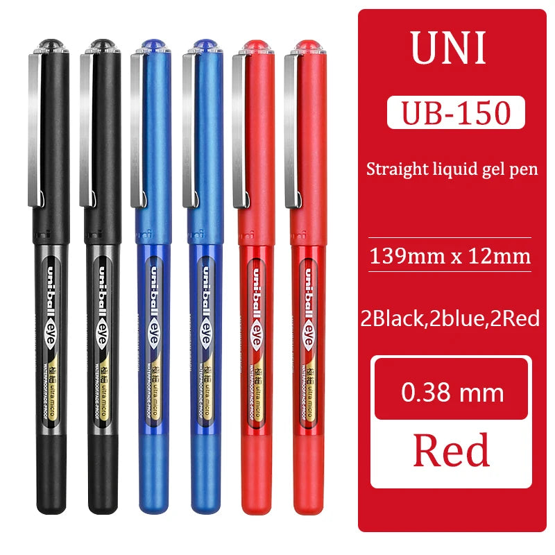 Japan uni-ball Gel Ink Pen, 0.38/0.5mm UB-150 Eye Micro Rollerball Pens, Large Capacity Water-based Signature Writing Stationery