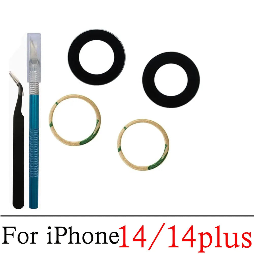 Back Camera Glass For iPhone 11 12 13 14 15 Plus MIni Pro Max Rear Camera Lens With Adhesive And Remove Tools Replacement
