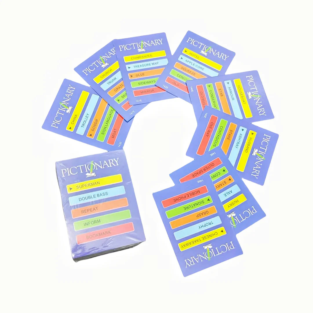 English Version of the Card Game, Pictionary (Party Version), a Game Specifically Designed for Parties, a Board Game, Suitable as a Gift (Colors May Vary Slightly)